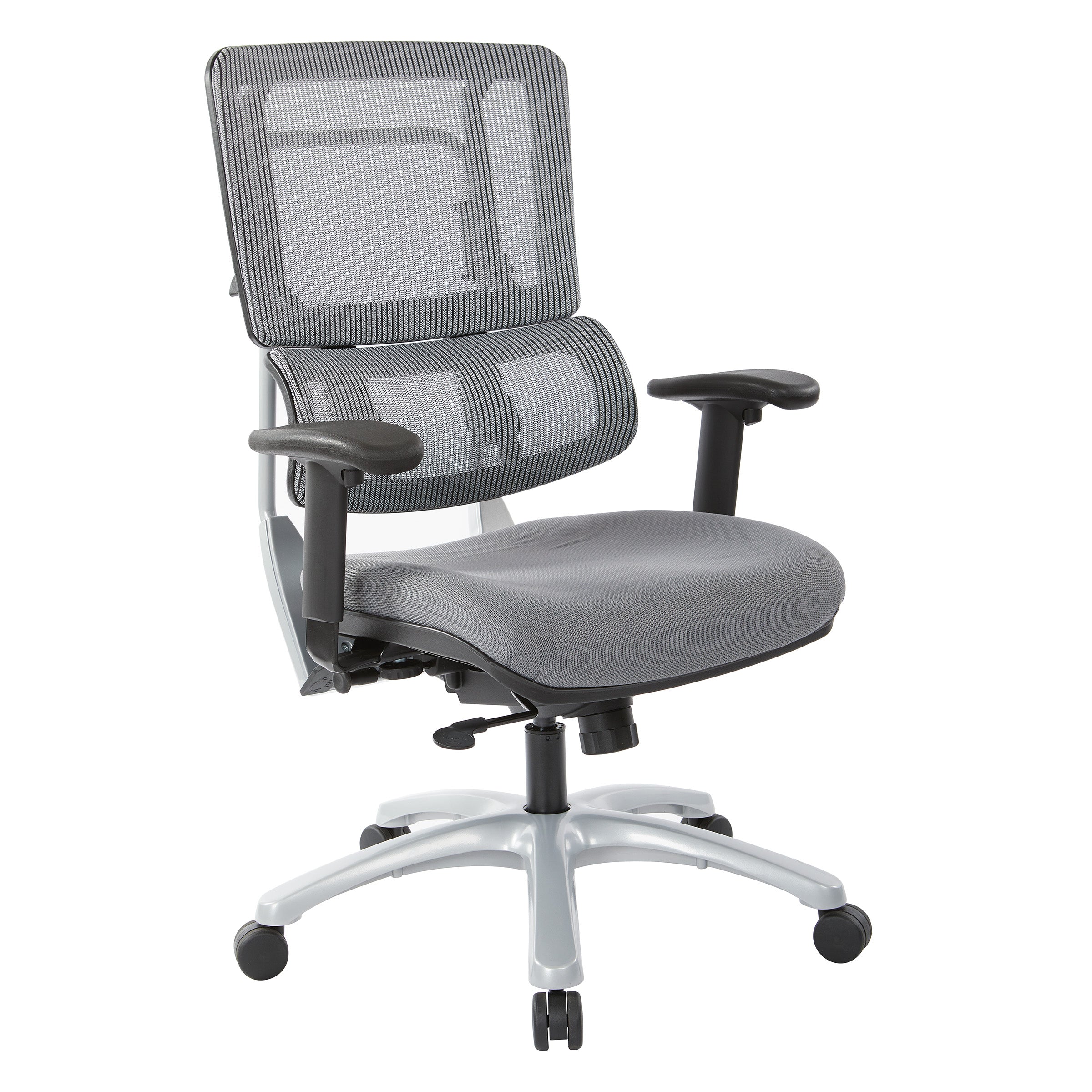 Vertical Grey Mesh Back Chair with Silver Base 1